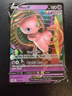Mew V 113/264 Holo V Rare Fusion Strike Pokemon Near Mint - Image 1