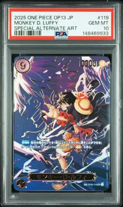 2025 ONE PIECE JAPANESE OP13-CARRYING ON HIS WILL #119 MONKEY D. LUFFY PSA 10 - Image 1
