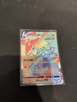 Pokemon TCG Rayquaza Vmax Evolving Skies 217/203 Holo Secret Rare - Image 1