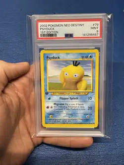 PSA 9 MINT Psyduck 79/105 Pokemon 2002 Neo Destiny Common 1st Edition Vintage - Image 2