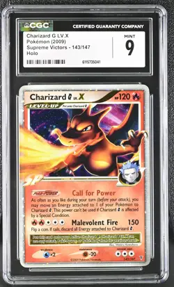CGC 9 MINT Charizard G LV.X 2009 Supreme Victors 143/147 Holo Pokemon Card - Image 1