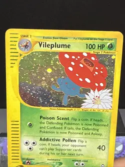 Pokemon Card Vileplume H31/H32 Aquapolis Holo Rare WOTC Swirl Played - Image 2
