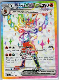 Cinderace ex 157/142 SV07: Stellar Crown - Pokemon Card - NM - Image 1