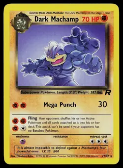 Pokemon Card - Dark Machamp Team Rocket 27/82 Rare - Image 1