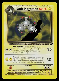 Pokemon Card - Dark Magneton Team Rocket 28/82 Unlimited Rare - Image 1