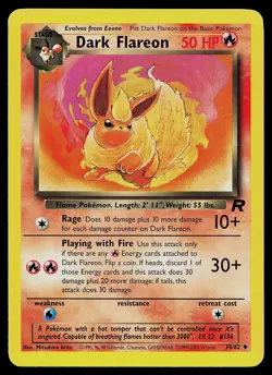 Pokemon Card - Dark Flareon Team Rocket 35/82 Uncommon Non Holo - Image 1
