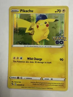 POKEMON CARD PIKACHU 028/078 RARE HOLO SHINY FOIL TCG GO SET - Image 3