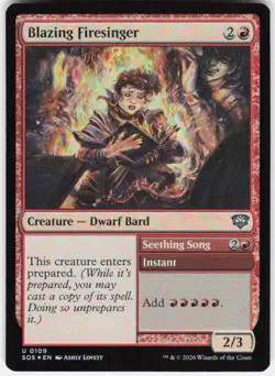 Blazing Firesinger Foil 109 Secrets of Strixhaven Magic the Gathering - Image 1