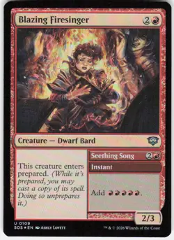 Blazing Firesinger Foil 109 Secrets of Strixhaven Magic the Gathering - Image 1