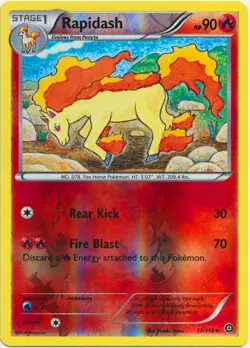 Pokemon - Rapidash - 17/114 - Uncommon - Reverse Holo - XY - Steam Siege - NM - Image 1