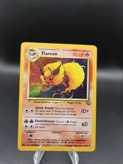 Pokemon 1999 Flareon Jungle 3/64 Holo Rare MP - Image 1
