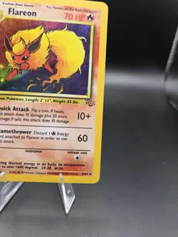 Pokemon 1999 Flareon Jungle 3/64 Holo Rare MP - Image 5