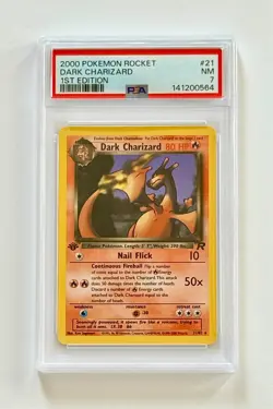 2000 Pokemon Team Rocket #21 Dark Charizard 1st Edition Rare PSA 7 NM Fresh Grad - Image 2
