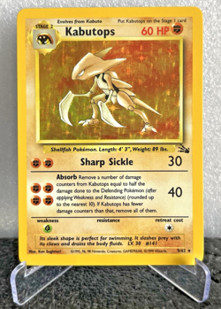 Kabutops Holo Rare 9/62 Fossil Set 1999 WOTC Pokemon TCG Vintage LP - Image 1