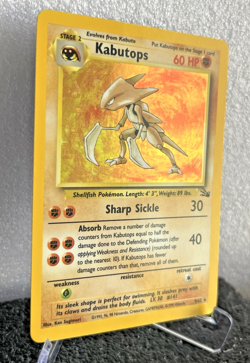 Kabutops Holo Rare 9/62 Fossil Set 1999 WOTC Pokemon TCG Vintage LP - Image 2