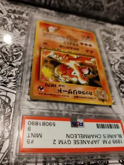 Pocket Monsters 1999 Pokemon Japanese Gym 2 #5 Blaine's Charmeleon PSA 9 - Image 5