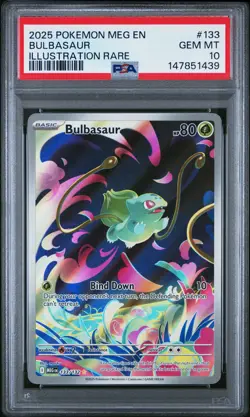 2025 POKEMON MEG EN-MEGA EVOLUTION ILLUSTRATION RARE #133 BULBASAUR PSA 10 - Image 1
