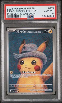 PSA 10 Gem Mint - Pikachu #085 Grey Felt Hat - Pokemon X Van Gogh - 2023 - Image 1