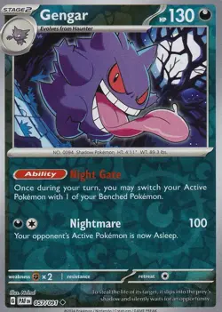 POKEMON GENGAR 057/091 REVERSE HOLO PALDEAN FATES NM NEAR MINT - Image 1