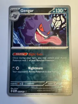POKEMON GENGAR 057/091 REVERSE HOLO PALDEAN FATES NM NEAR MINT - Image 3