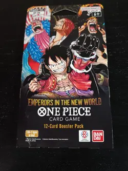 One Piece TCG OP-09 BOOSTER PACK Unopened Hanger Sleeved EMPEROR IN NEW WORLD - Image 1