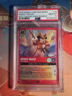 Disney Lorcana Mickey Mouse Pirate Captain Into The Inlands PSA 10 - Image 1