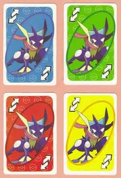 Greninja, Reverse, Lot of 4 Swap Pokemon UNO Cards, 2 ¼" x 3 ½" - NM - Image 1