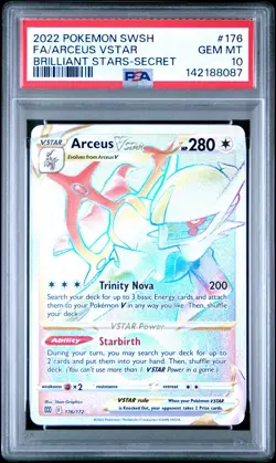 PSA 10 Arceus V Star 176/172 Brilliant Stars Rainbow Pokemon Card - Gem Mint - Image 1