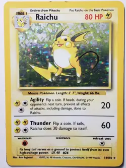 HOLO Raichu 14/102 LP - Original 1999 Base Set Pokemon Card $2 Combined Shipping - Image 2