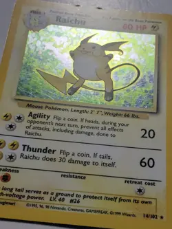 HOLO Raichu 14/102 LP - Original 1999 Base Set Pokemon Card $2 Combined Shipping - Image 5