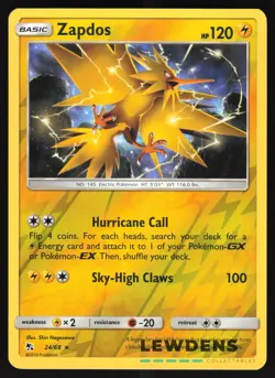Zapdos - 24/68 - Reverse Holo Holo Rare - Hidden Fates - Pokemon Card - Image 1