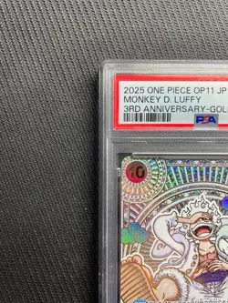 PSA 10 One Piece Card Luffy Gold OP05-119 SEC Parallel 3rd Anniversary Japanese - Image 4