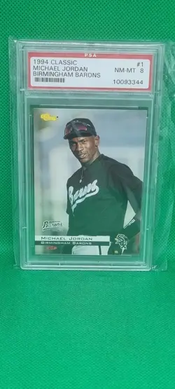 PSA 8 1994 Classic # 1 Michael Jordan Birmingham Barons NM-MT Vintage Graded MJ - Image 1