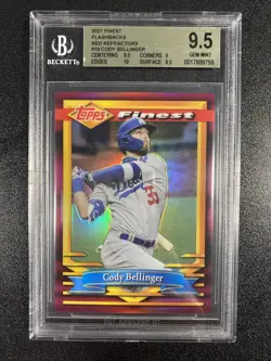 2021 Cody Bellinger Finest Flashbacks Red Refractor /5 #19 Bgs 9.5 w/10 - Image 1
