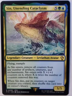 1x Sin, Unending Cataclysm Commander: Final Fantasy Non-Foil - NM Condition - Image 1