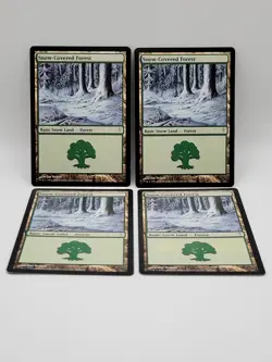 Snow-Covered Forest x4 LP MTG Coldsnap Basic Snow Land Playset - Image 1