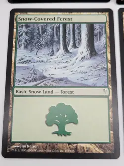 Snow-Covered Forest x4 LP MTG Coldsnap Basic Snow Land Playset - Image 4