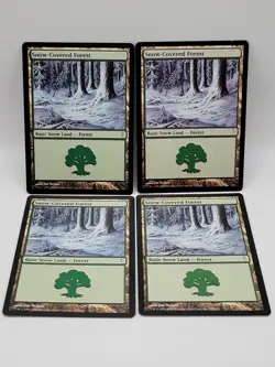 Snow-Covered Forest x4 LP MTG Coldsnap Basic Snow Land Playset - Image 1