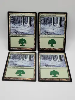 Snow-Covered Forest x4 LP MTG Coldsnap Basic Snow Land Playset - Image 1
