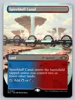 MTG Outlaws of Thunder Junction Borderless #304 Spirebluff Canal Rare Land - Image 1