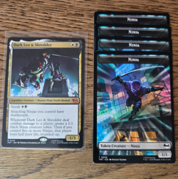 Dark Leo & Shredder MTG Teenage Mutant Ninja Turtles Mythic NM + Ninja Tokens - Image 1