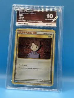 *POP 1* ACE 10 Bill 018/034 2023 Blastoise & Suicune Ex Deck Pokemon TCG NOT PSA - Image 1