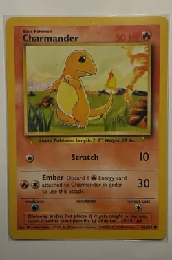Pokemon TCG - Charmander Base Set - 46/102 - Regular Unlimited - LP/MP - Image 1