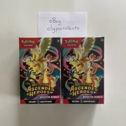LOT OF 2 Pokemon TCG Mega Evolution ASCENDED HEROES Booster Bundle - Sealed - Image 1