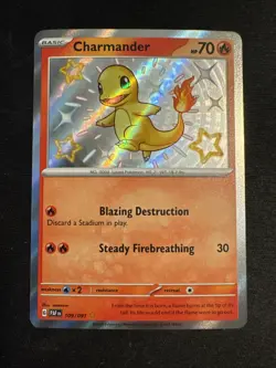 Charmander - 109/091 Paldean Fates Baby Shiny Pokemon - NM - Image 1