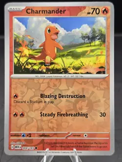 Charmander 004/165 SV: Scarlet & Violet 151 Common,Reverse Holo Pokemon Card - Image 1