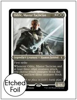 1x Odric, Master Tactician, Etched Foil, Commander Masters, MTG NM - Image 1