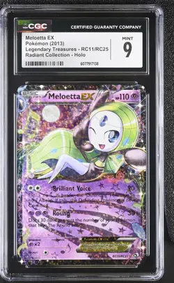 CGC 9 Meloetta EX Legendary Treasures RC11/RC25 Radiant Collection Holo Pokemon - Image 1