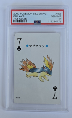 2000 Japanese Pokemon Quilava 7 of Clubs 156 Silver Playing Card PSA 10 Gem Mint - Image 1
