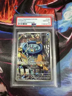 Squirtle 148/142 Illustration Rare Sv07: Stellar Crown PSA 10 Gem Mint Pokemon - Image 1